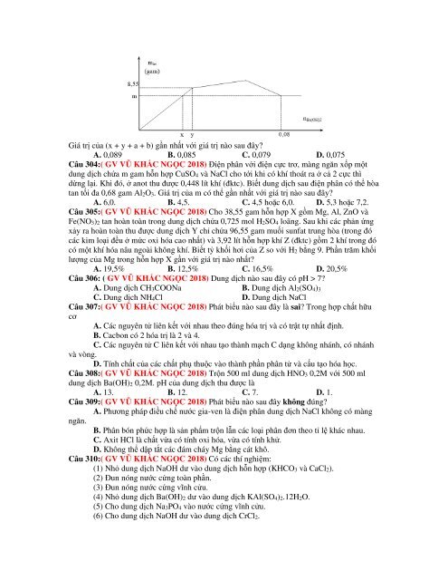 1156 câu lý thuyết tổng hợp hóa vô cơ trong kì thi THPT Quốc Gia 2019