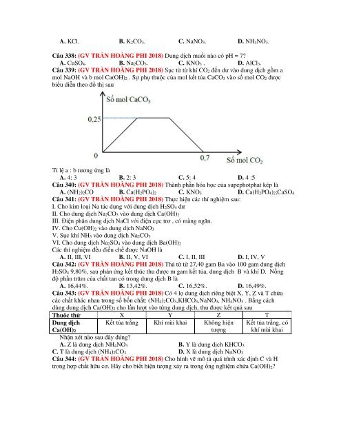 1156 câu lý thuyết tổng hợp hóa vô cơ trong kì thi THPT Quốc Gia 2019