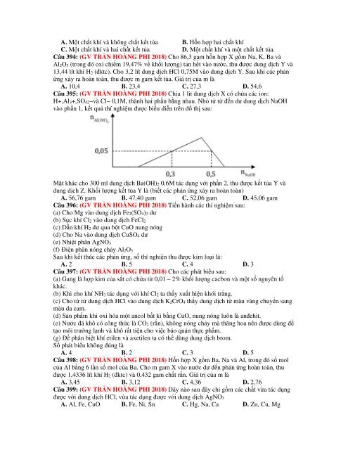 1156 câu lý thuyết tổng hợp hóa vô cơ trong kì thi THPT Quốc Gia 2019