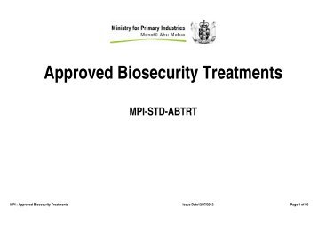Approved Biosecurity Treatments - Biosecurity New Zealand