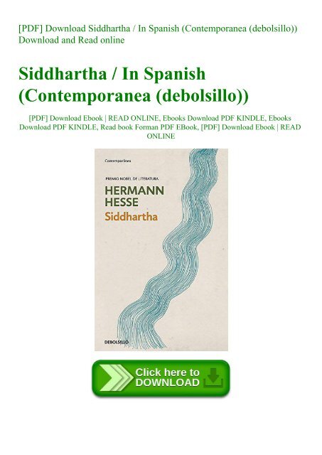 [PDF] Download Siddhartha   In Spanish (Contemporanea (debolsillo)) Download and Read online