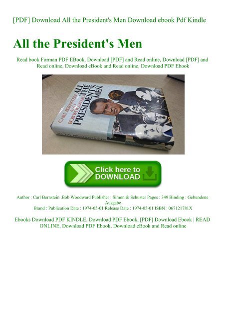 Pdf Download All The President 039 S Men Download Ebook Pdf Kindle