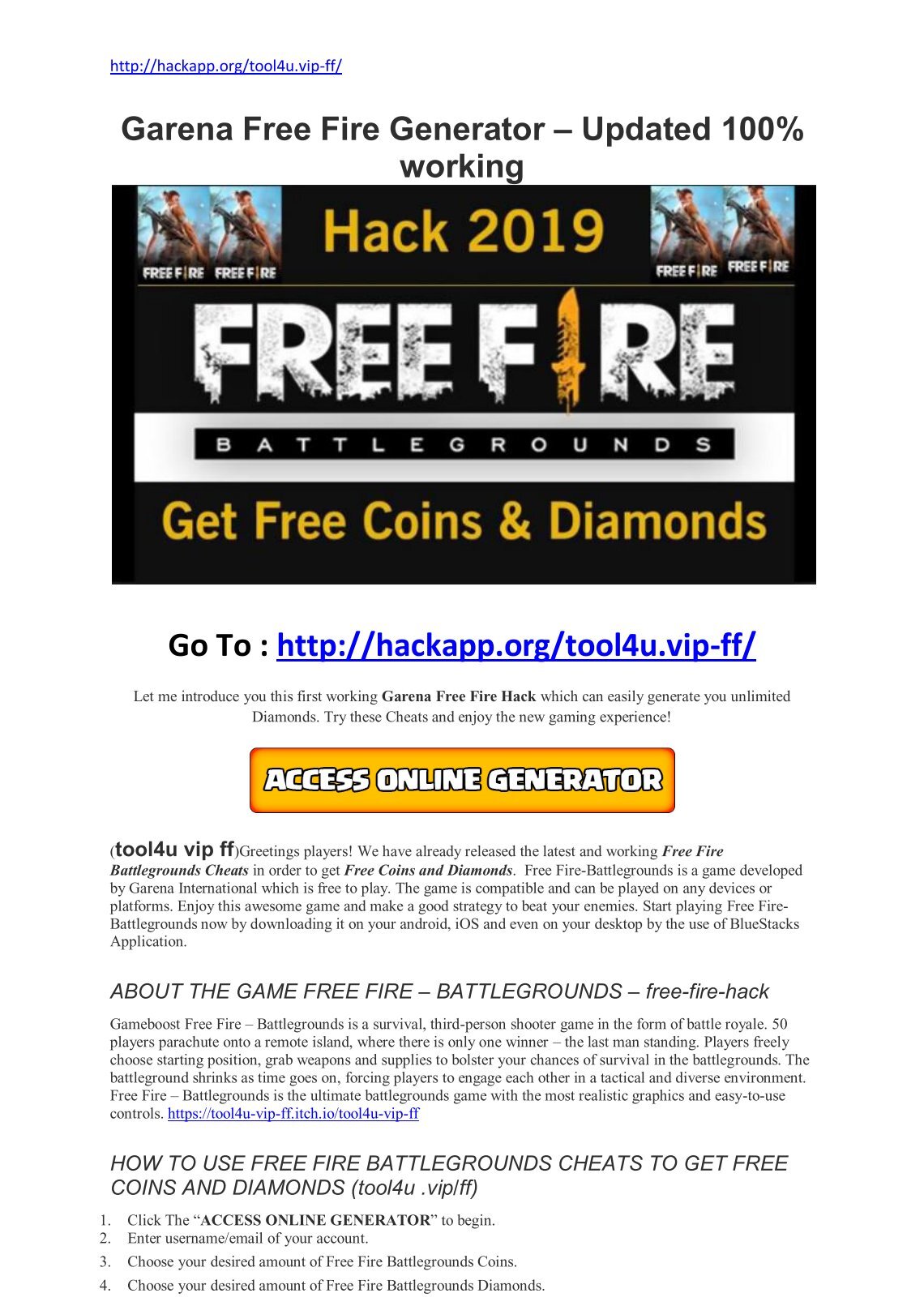 Hack Free Fire Free Diamonds 2019 For Gamers | Furion.Xyz ... - 