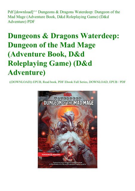 waterdeep dungeon of the mad mage pdf download free
