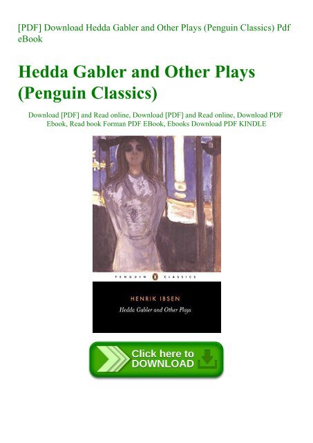 Download Hedda Gabler And Other Plays By Henrik Ibsen