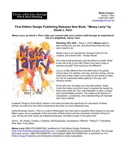 First Edition Design Publishing Releases New Book, "Messy Larry" by David J. Perri