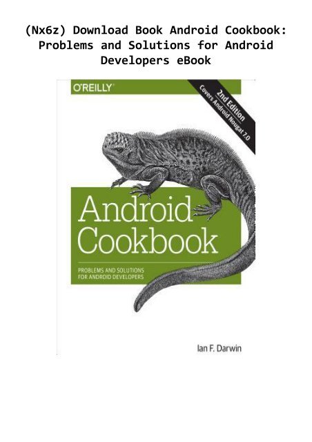 Nx6z Download Book Android Cookbook Problems And Solutions For Android Developers Ebook