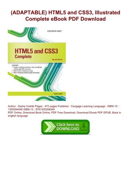 (ADAPTABLE) HTML5 and CSS3, Illustrated Complete eBook PDF Download