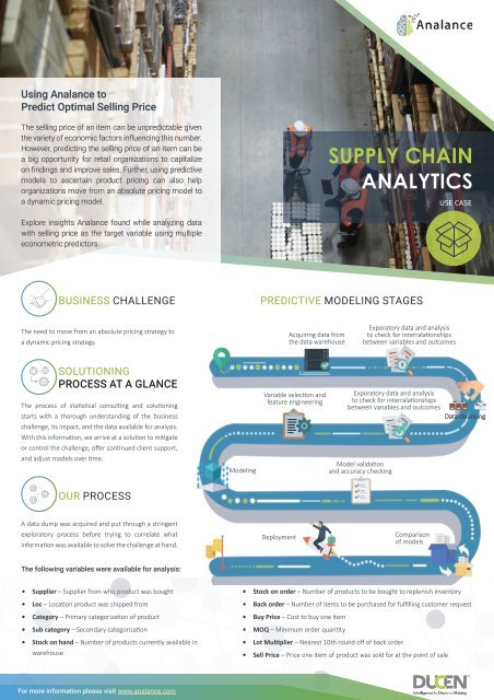 Supply Chain Analytics Predicting Optimal Selling Price