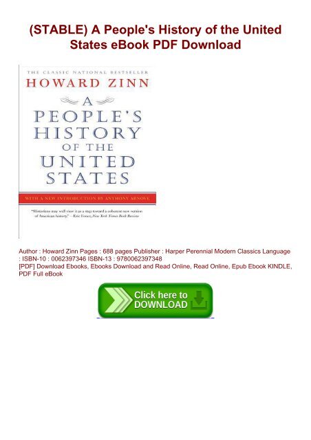 (STABLE) A People's History of the United States eBook PDF Download