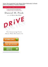 (TRUTHFUL) Drive: The Surprising Truth About What Motivates Us eBook PDF Download
