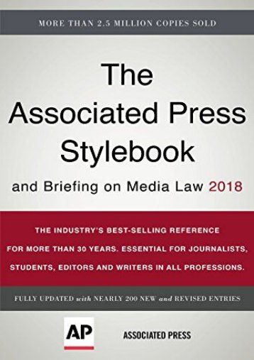 (TRUTHFUL) The Associated Press Stylebook 2018: and Briefing on Media Law (Associated Press Stylebook and Briefing on Media Law) eBook PDF Download