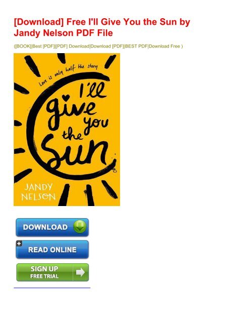 Ill give you the sun pdf