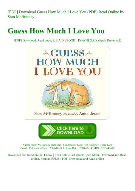 PDF] Download Guess How Much I Love You (PDF) Read Online by Sam McBratney