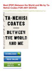 Best [PDF] Between the World and Me by Ta-Nehisi Coates FOR ANY DEVICE