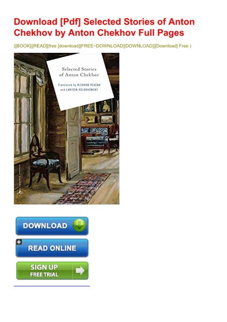Download [Pdf] Selected Stories of Anton Chekhov by Anton Chekhov Full ...