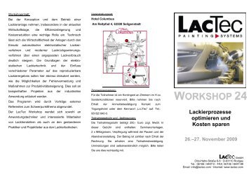 Geplantes Programm - LacTec GmbH