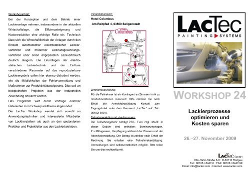 Geplantes Programm - LacTec GmbH