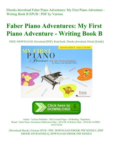 Ebooks download Faber Piano Adventures My First Piano Adventure - Writing Book B EPUB  PDF by Various