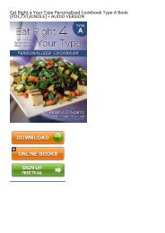 [READ] Eat Right 4 Your Type Personalized Cookbook Type A by Peter J. D'Adamo [PDF books]