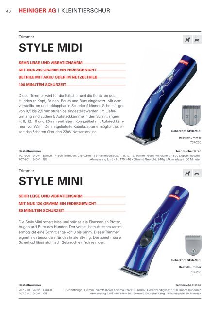 Heiniger - Produktkatalog 2019