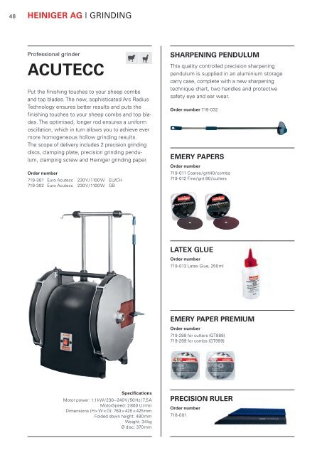 Heiniger - Product catalogue 2019