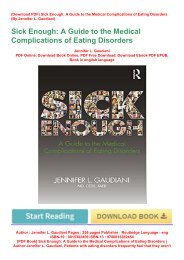 ebook_$ Sick Enough: A Guide to the Medical Complications of Eating Disorders | Author Jennifer L. Gaudiani