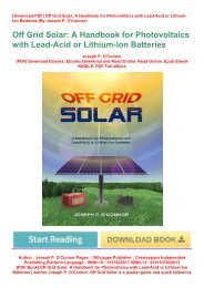 ebook_$ Off Grid Solar: A Handbook for Photovoltaics with Lead-Acid or Lithium-Ion Batteries | Author Joseph P. O'Connor