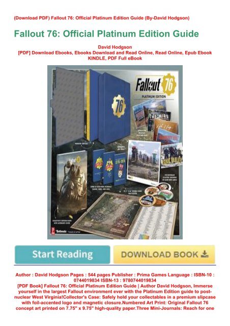ebook_$ Fallout 76: Official Platinum Edition Guide | Author David