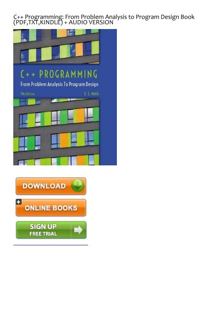 (COMFORTABLE) PDF Book C++ Programming: From Problem Analysis to ...