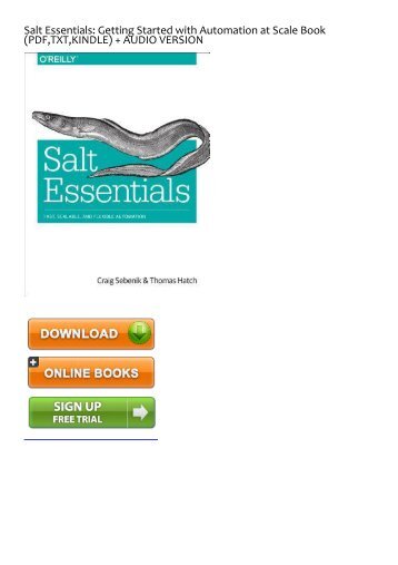 (EFFECTIVE) Download Salt Essentials: Getting Started with Automation at Scale eBook