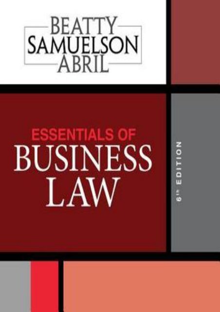 (SPIRITED) Essentials of Business Law eBook PDF Download