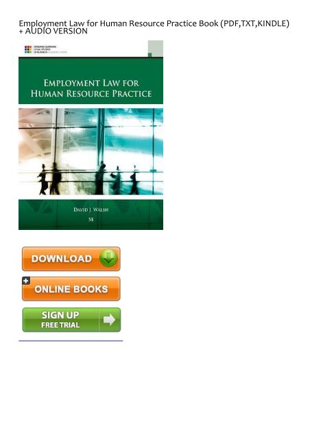 (SPIRITED) Employment Law for Human Resource Practice eBook PDF Download