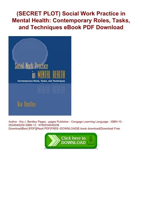 (SECRET PLOT) Social Work Practice in Mental Health: Contemporary Roles, Tasks, and Techniques eBook PDF Download