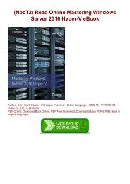 (NbcT2) Read Online Mastering Windows Server 2016 Hyper-V eBook