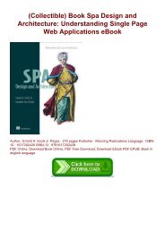 (Collectible) Book Spa Design and Architecture: Understanding Single Page Web Applications eBook