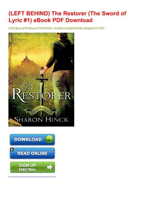 The Restorer The Sword Of Lyric Series 1 Hinck Sharon Amazon Com Books