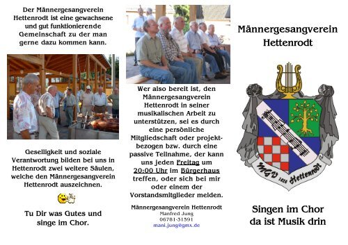 Männergesangverein Hettenrodt Singen im Chor da ist Musik drin