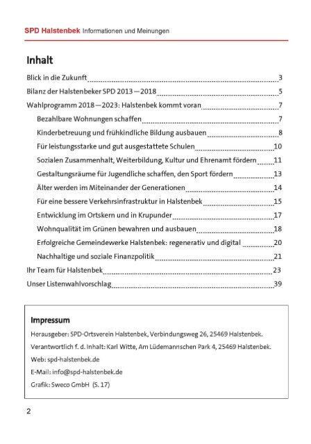 SPD Halstenbek – Informationen & Meinungen April 2018