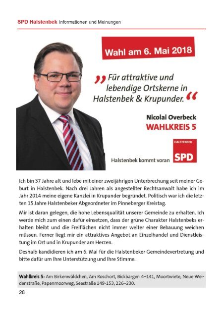 SPD Halstenbek – Informationen & Meinungen April 2018