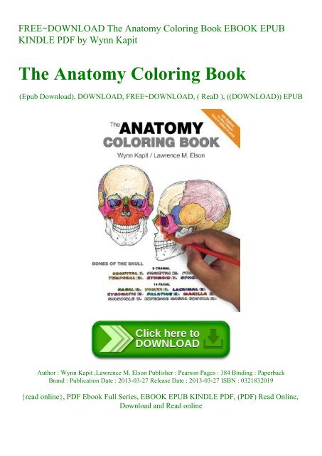 Download Free Download The Anatomy Coloring Book Ebook Epub Kindle Pdf By Wynn Kapit