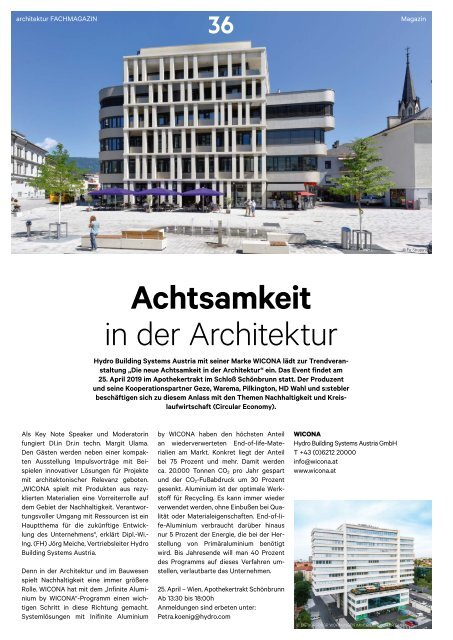 architektur Fachmagazin Ausgabe 2  2019