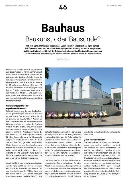 architektur Fachmagazin Ausgabe 2  2019