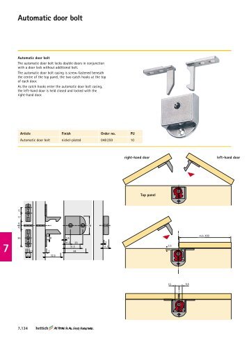 Automatic door bolt - Hettich