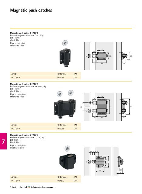 Automatic door bolt - Hettich