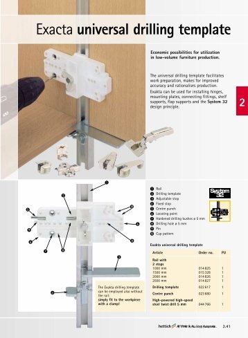 Universal drilling template Exakta - Hettich