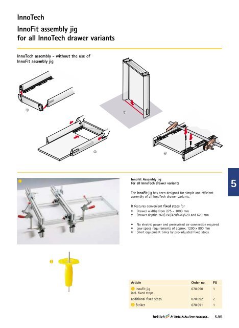 Innotech Innofit Assembly Jig For All Innotech Drawer Hettich