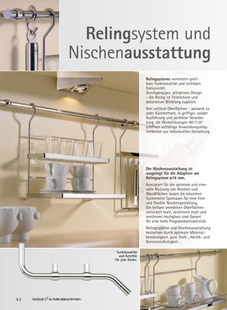 Relingsystem und Nischenausstattung - Hettich