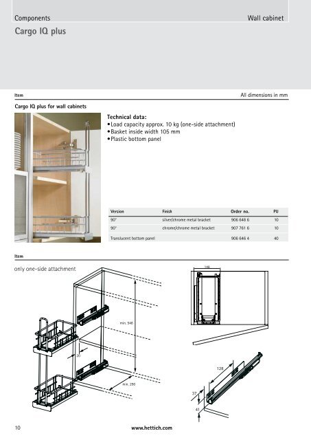 Cargo IQ plus for 150, 200, 300 mm wide units - Hettich