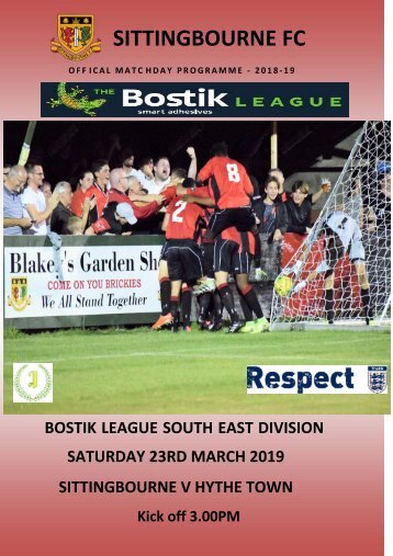 Sittingbourne v Hythe Town, 23rd March 2019